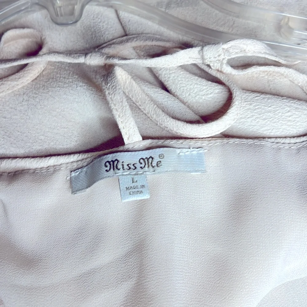 Miss Me Size Large Cream Color Beaded Strappy Women’s Halter Top